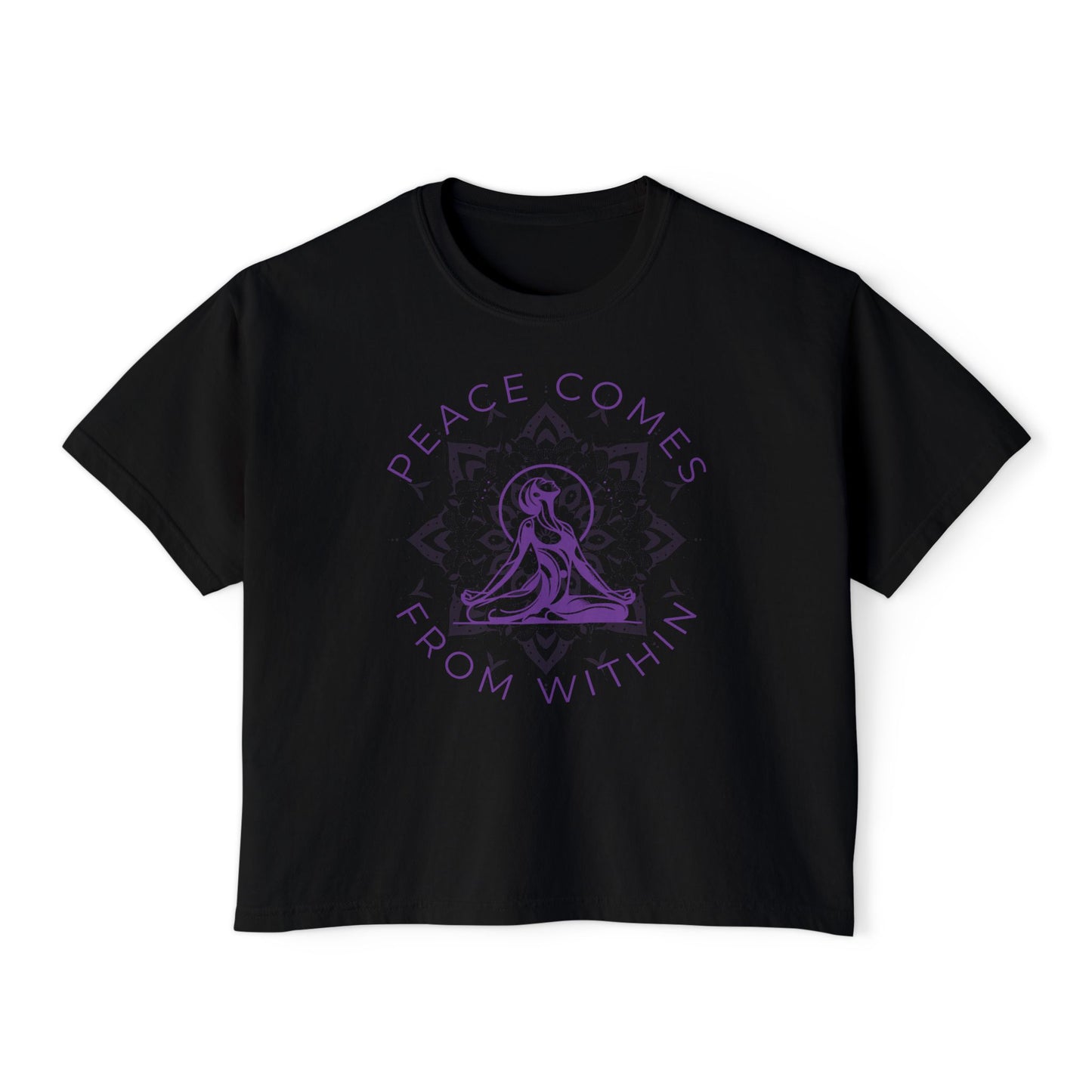 Peace Comes From Within Yoga Boxy Tee