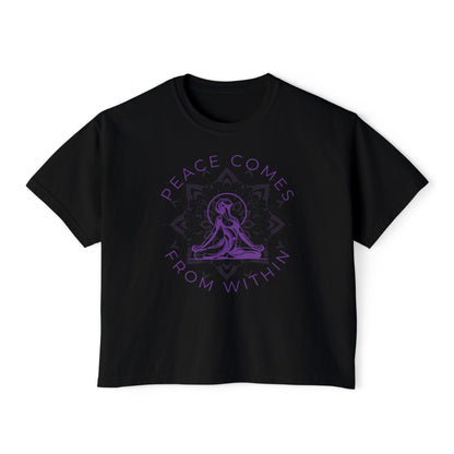Peace Comes From Within Yoga Boxy Tee