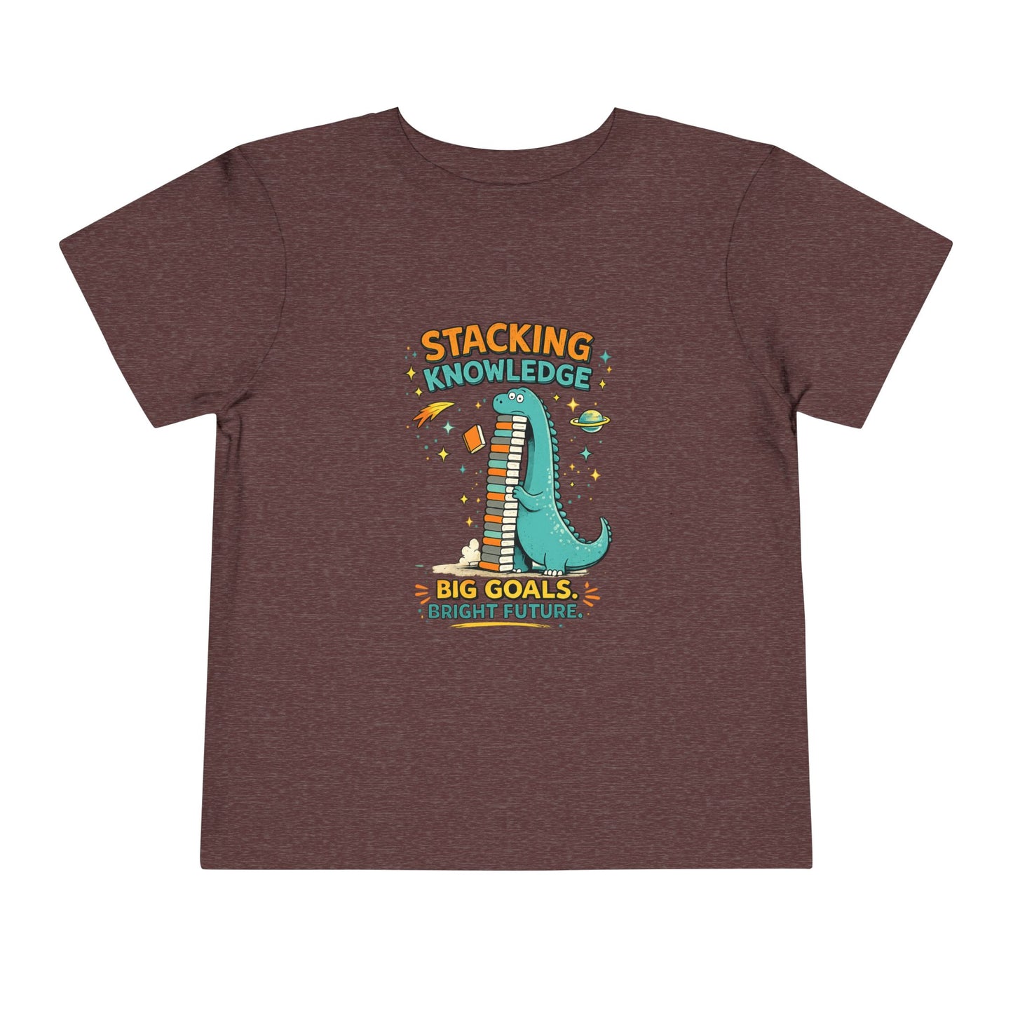 Dino School Toddler Tee — Stacking Knowledge Big Goals Bright Future