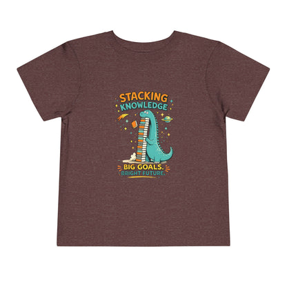 Dino School Toddler Tee — Stacking Knowledge Big Goals Bright Future