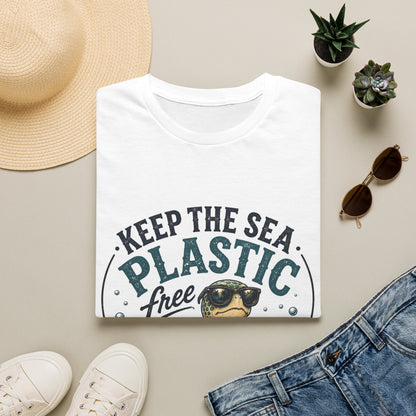 Keep the Sea Plastic Free | I'm Salty, Not Trashy Funny Sea Turtle T-Shirt Unisex Softstyle T-Shirt