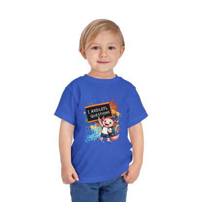 Axolotl back to school Toddler Tee — 'Axolotl Questions' Cute Axolotl Kids Shirt