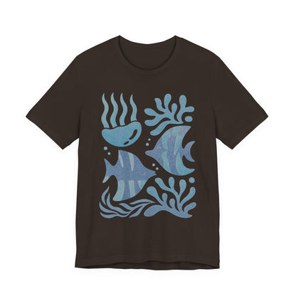 T-Shirt — Coastal Blue Ocean Fish Graphic Tee - Reef Rhythm | Ocean Art T-Shirt