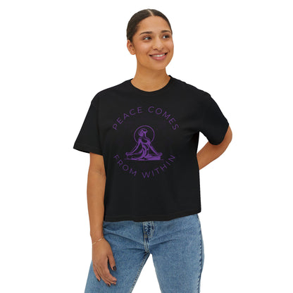 Peace Comes From Within Yoga Boxy Tee
