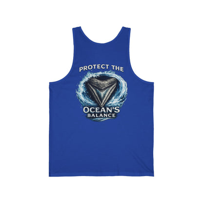 Protect the Ocean's Balance Tank Top — Shark Tooth Conservation Graphic