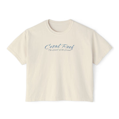 Coral Reef Heart Boxy Tee — "Coral Reef: The Heart of the Ocean"
