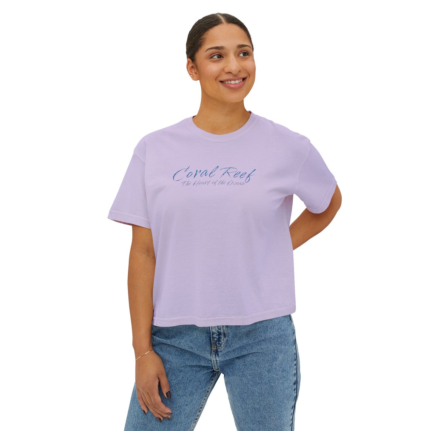 Coral Reef Heart Boxy Tee — "Coral Reef: The Heart of the Ocean"