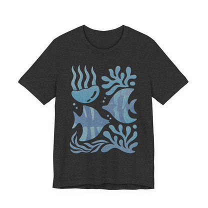 T-Shirt — Coastal Blue Ocean Fish Graphic Tee - Reef Rhythm | Ocean Art T-Shirt