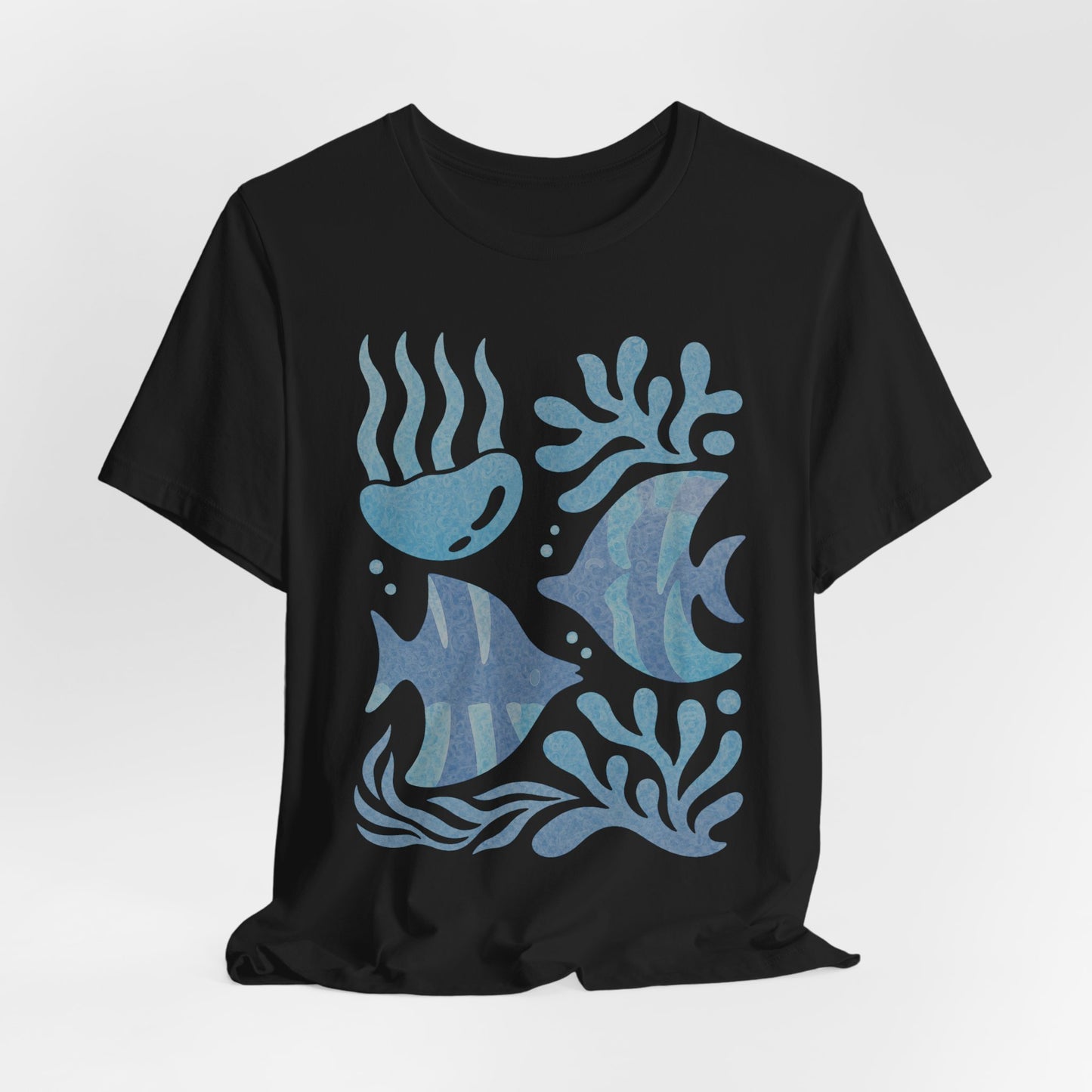 T-Shirt — Coastal Blue Ocean Fish Graphic Tee - Reef Rhythm | Ocean Art T-Shirt