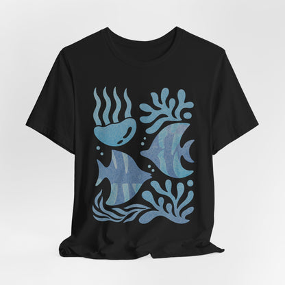 T-Shirt — Coastal Blue Ocean Fish Graphic Tee - Reef Rhythm | Ocean Art T-Shirt
