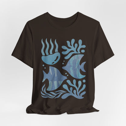 T-Shirt — Coastal Blue Ocean Fish Graphic Tee - Reef Rhythm | Ocean Art T-Shirt