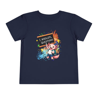 Axolotl back to school Toddler Tee — 'Axolotl Questions' Cute Axolotl Kids Shirt