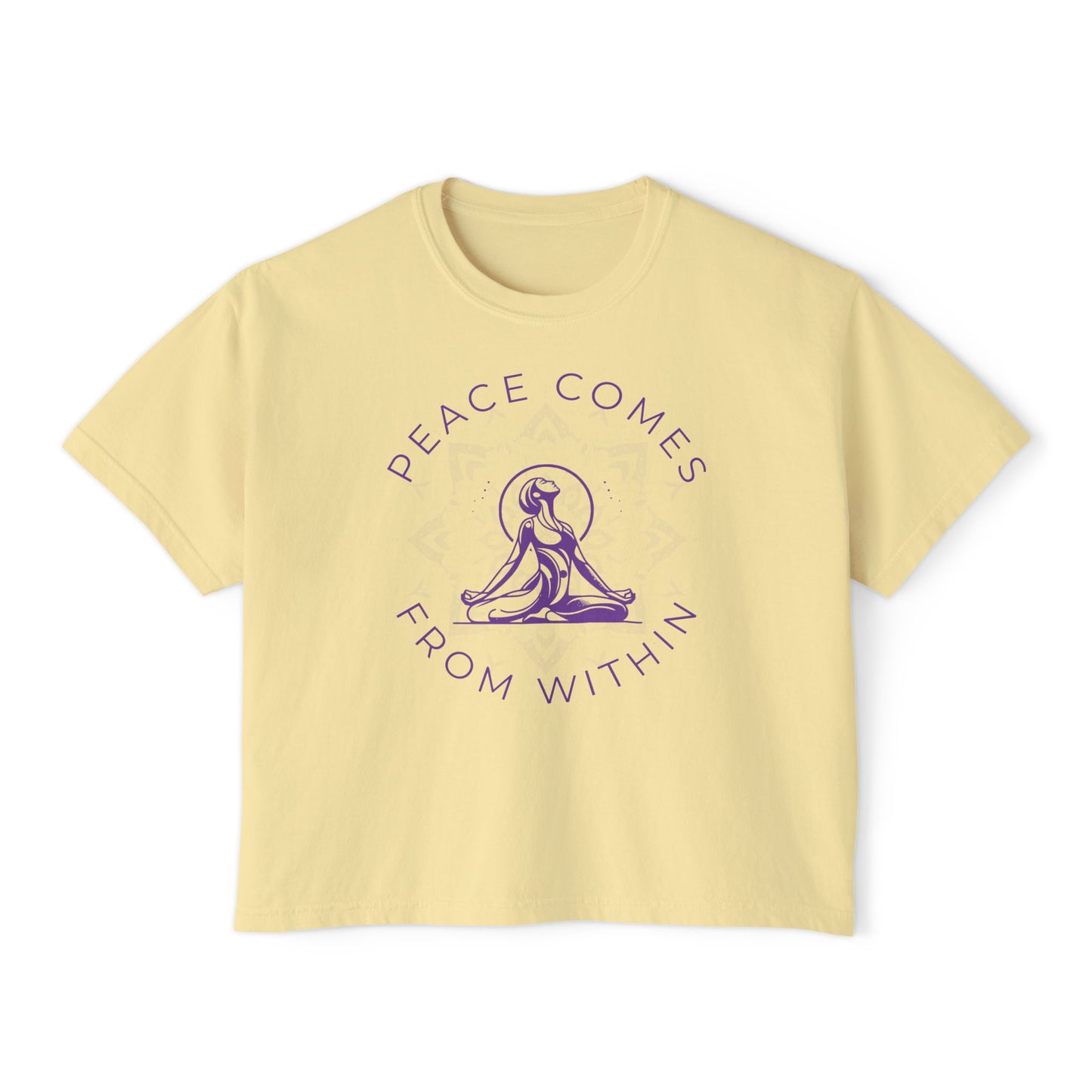 Peace Comes From Within Yoga Boxy Tee