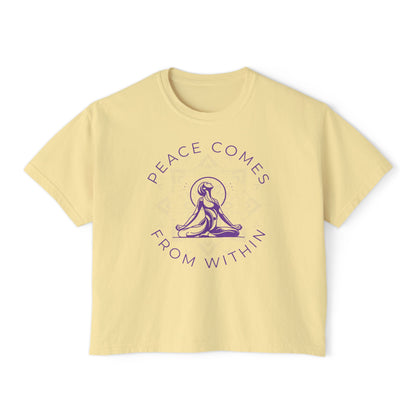Peace Comes From Within Yoga Boxy Tee