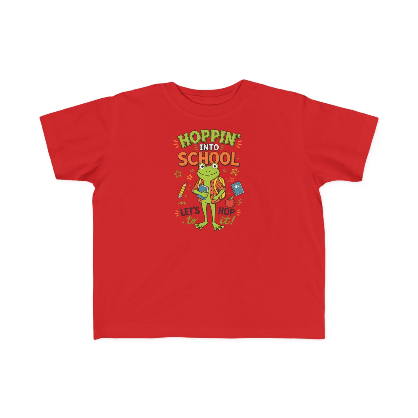 Back-to-School Tee — "Hoppin' into School" Frog Design