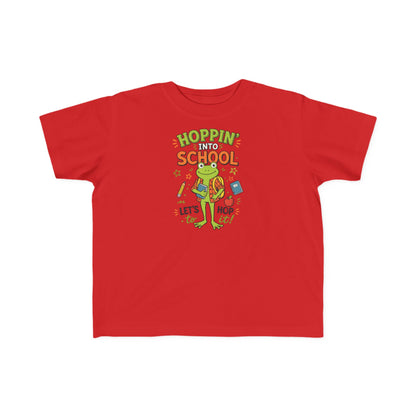 Back-to-School Tee — "Hoppin' into School" Frog Design