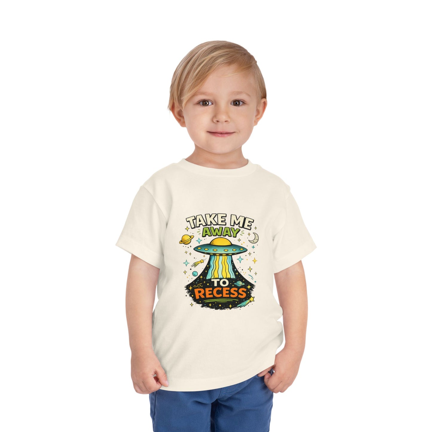 Take Me Away to Recess Toddler Tee — Cute UFO Recess Graphic Shirt