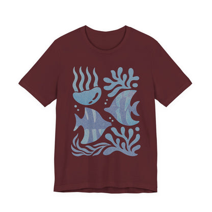 T-Shirt — Coastal Blue Ocean Fish Graphic Tee - Reef Rhythm | Ocean Art T-Shirt