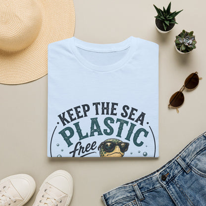 Keep the Sea Plastic Free | I'm Salty, Not Trashy Funny Sea Turtle T-Shirt Unisex Softstyle T-Shirt