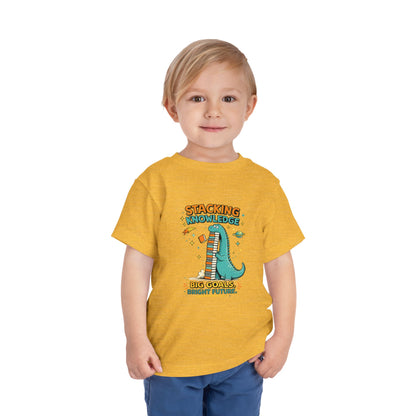 Dino School Toddler Tee — Stacking Knowledge Big Goals Bright Future