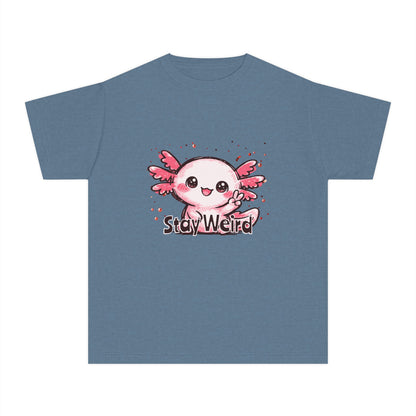 Cute Pink Axolotl “Stay Weird” Graphic Youth TShirt