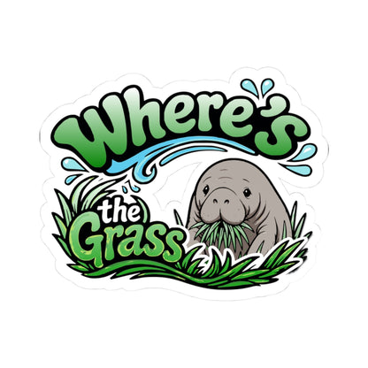 Where's the Grass? Manatee Kiss-Cut Sticker