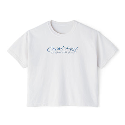 Coral Reef Heart Boxy Tee — "Coral Reef: The Heart of the Ocean"